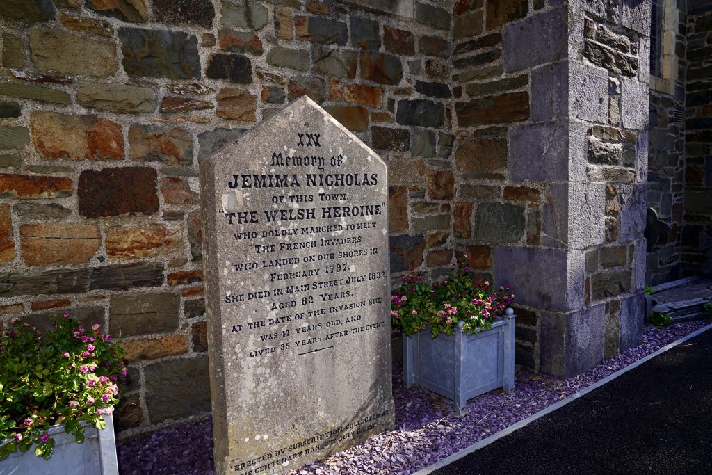 The gravestone of Jemima Nicholas at St Mary’s Church, Fishguard.